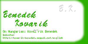 benedek kovarik business card